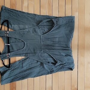 Free People Amy Jumpsuit Endless Summer Button Green